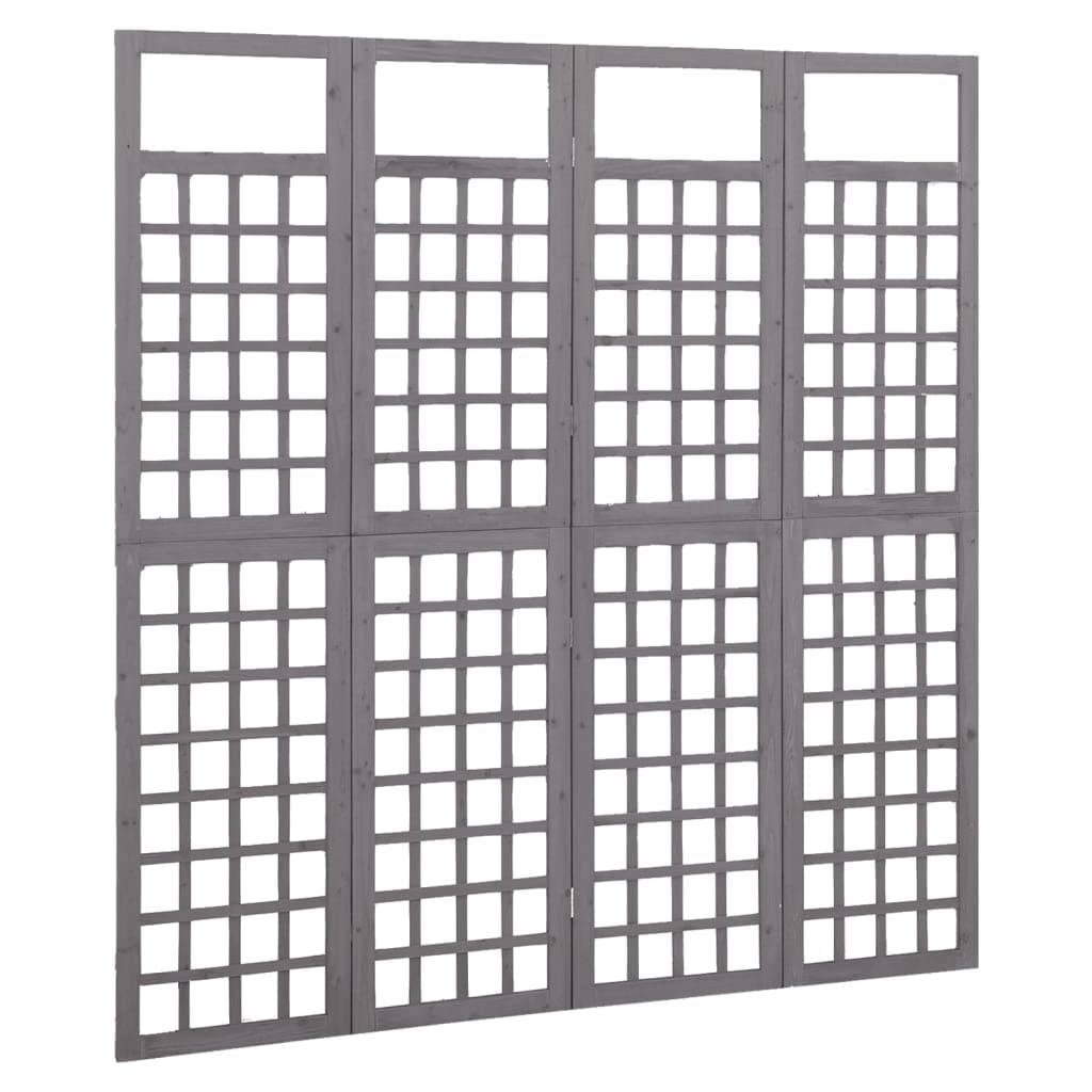 4-Panel Wooden Room Divider - 63.4