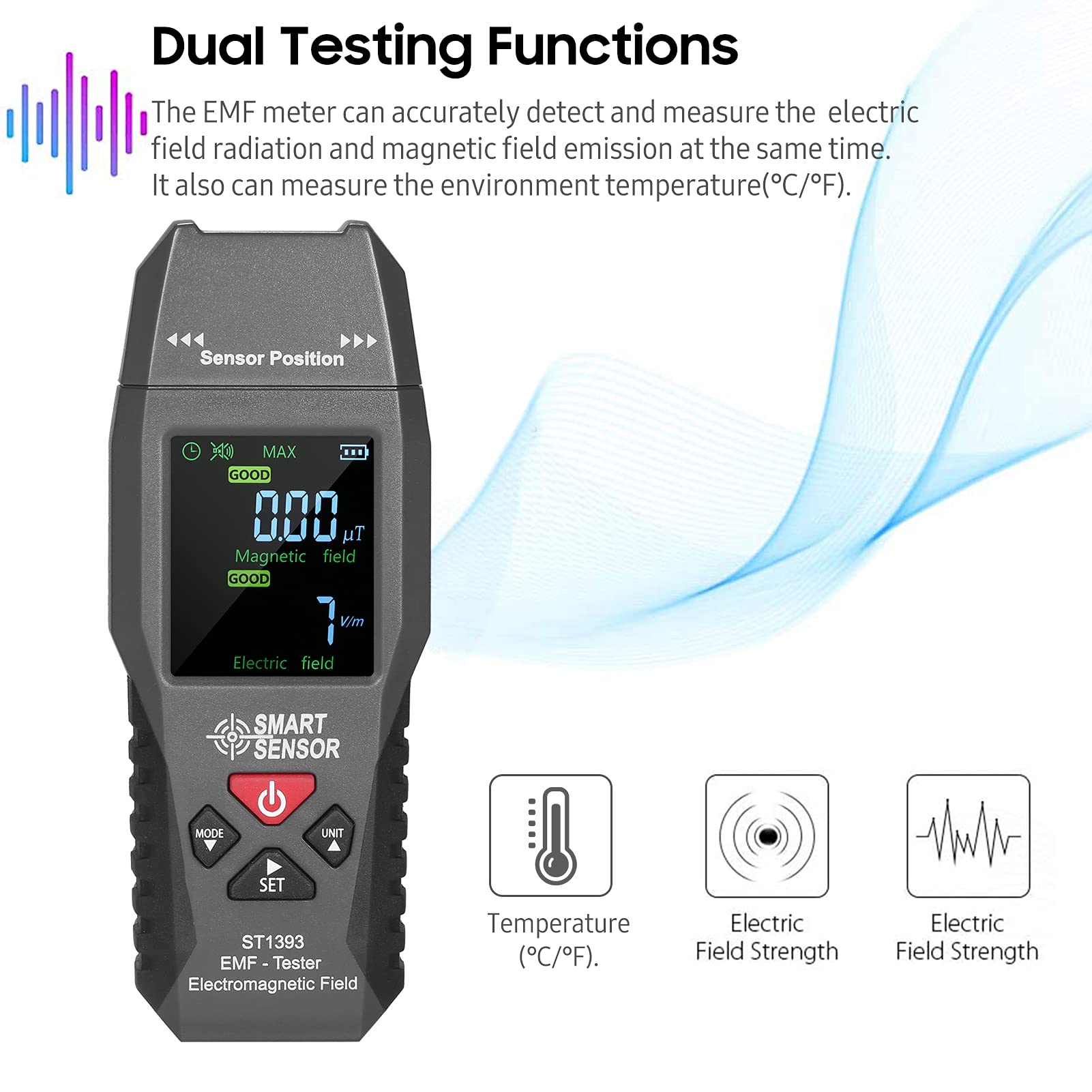 Smart Handheld EMF Meter - Mini Digital LCD Electromagnetic Field Radiation Detector Tester for Home, Office & Ghost Hunting | Portable EMF Reader for Electrical Safety Testing