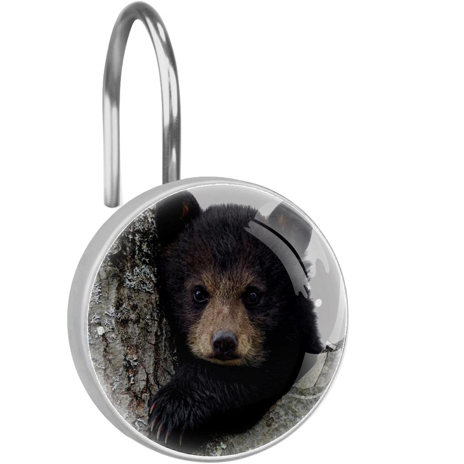 12pcs Crystal Bear Shower Hooks - Bathroom & Living Room Decor