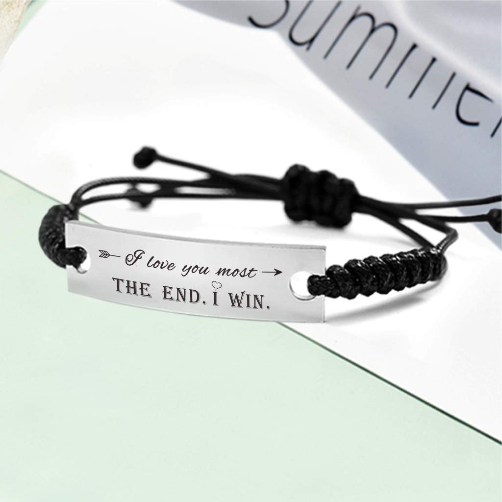 SOUSYOKYO 'I Love You Most The End I Win' Sterling Silver Necklace - Romantic Valentine's Day Gift for Wife, Anniversary & Birthday Jewelry for Her - Perfect for Proposals, Weddings & Special Occasions