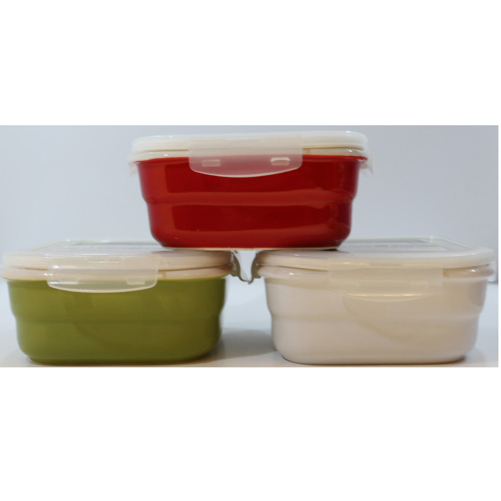 Premium LUCIANO GOURMET Ceramic Food Storage Container with Airtight Lid - 70273 - Ideal for Meal Prep, Leftovers & Pantry Organization
