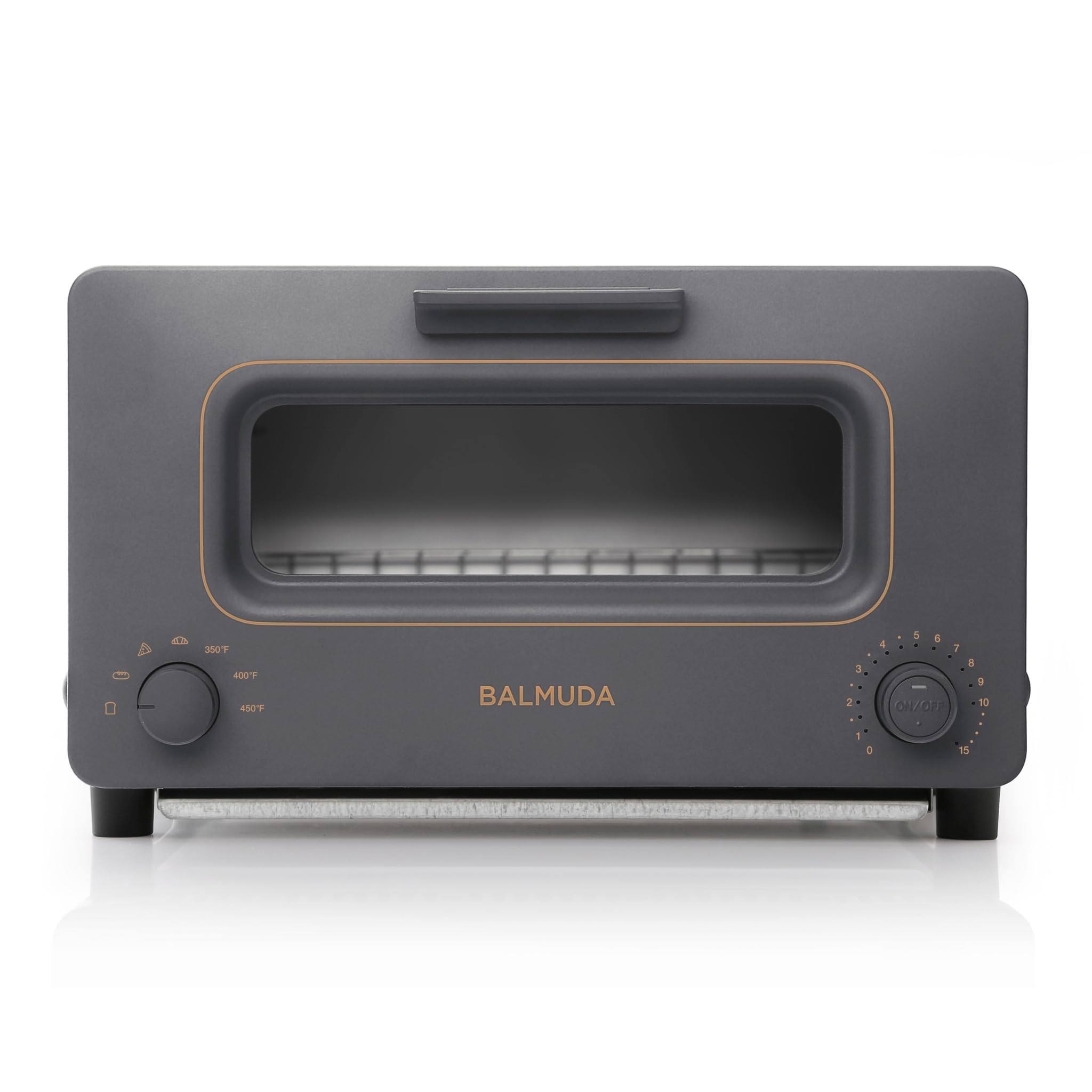 BALMUDA The Toaster - Premium Steam Oven Toaster with 5 Cooking Modes for Sandwich, Artisan Bread, Pizza & Pastry | Compact Countertop Design with Baking Pan | K01M-CG Charcoal Gray | Perfect for Small Kitchens, Dorms & Breakfast Stations