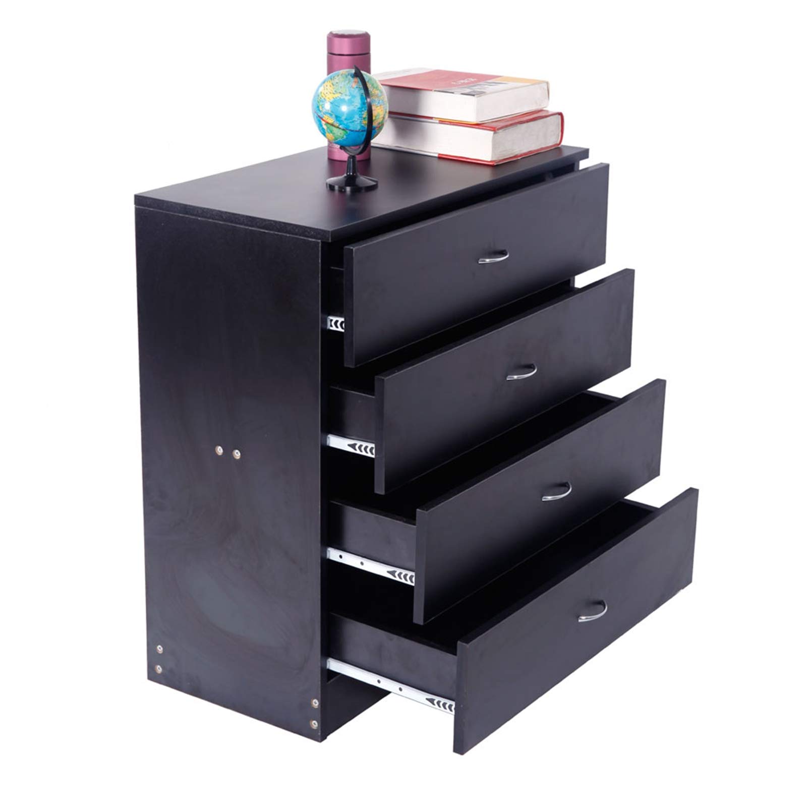 Ochine 4-Drawer Wooden Lateral File Cabinet with Wheels - Mobile Office Storage Cabinet for Home & Office Use - Perfect for Organizing Documents, Files & Supplies (Ships from USA)