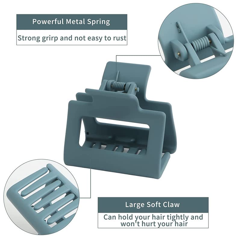 FAMEZA 6 Pack Small Square Hair Claw Clips for Women & Girls - 2.2 Inch Mini Hair Clips for Thin or Half Up Hairstyles - Perfect for School, Work, Travel & Everyday Hair Accessories