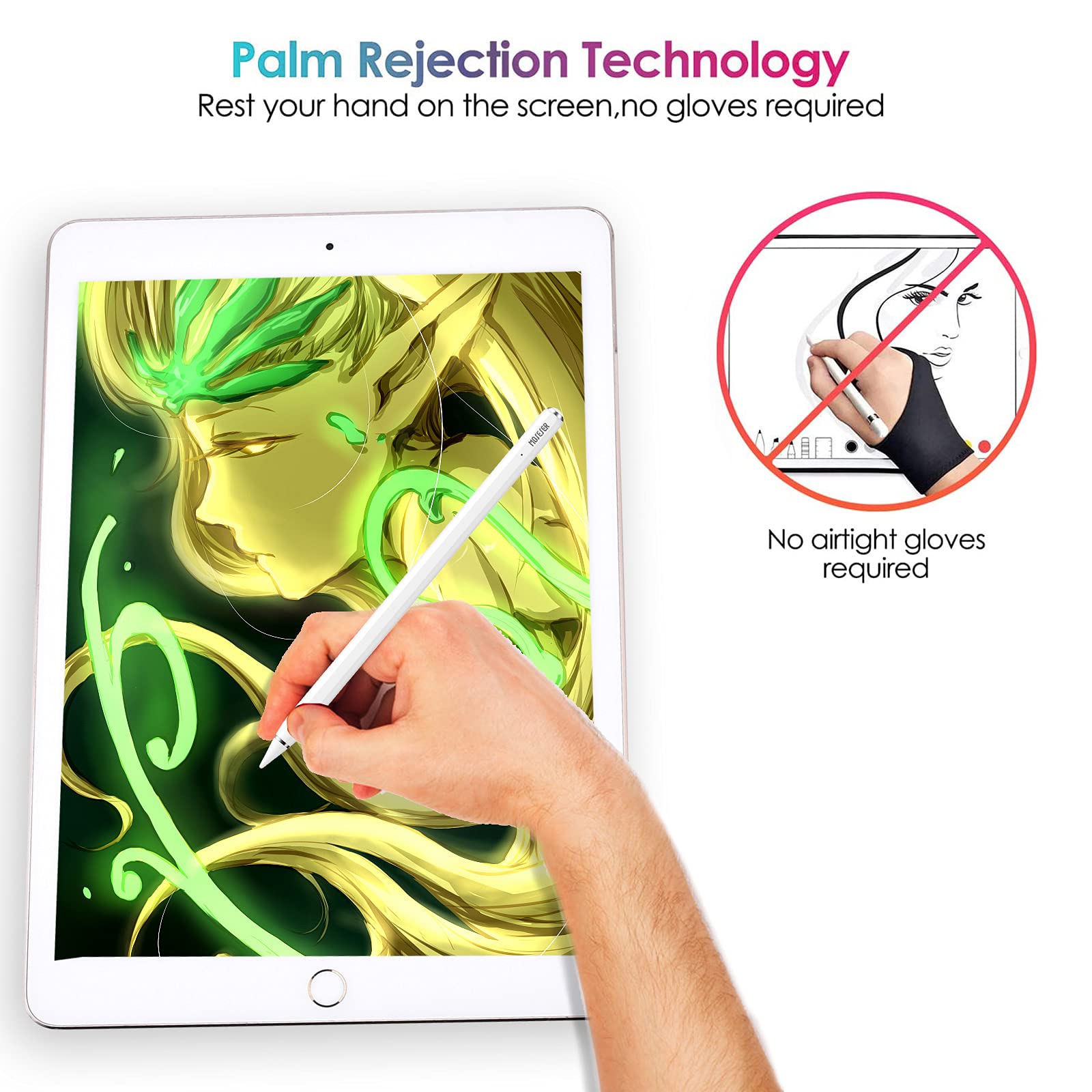 Premium Stylus Pen for iPad (2018 & Later Models) - Tilt & Pressure Sensitivity, Palm Rejection, Magnetic Attachment - Compatible with iPad Pro, Air 3/4, Mini 5 - Perfect for Drawing, Note-Taking & Digital Art