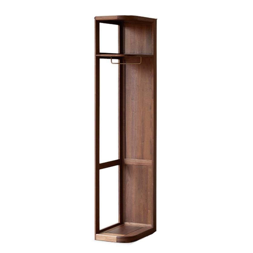 Premium Black Walnut Solid Wood Storage Rack - Space-Saving Floor Corner Hanger for Entryway, Bedroom & Bathroom Organization