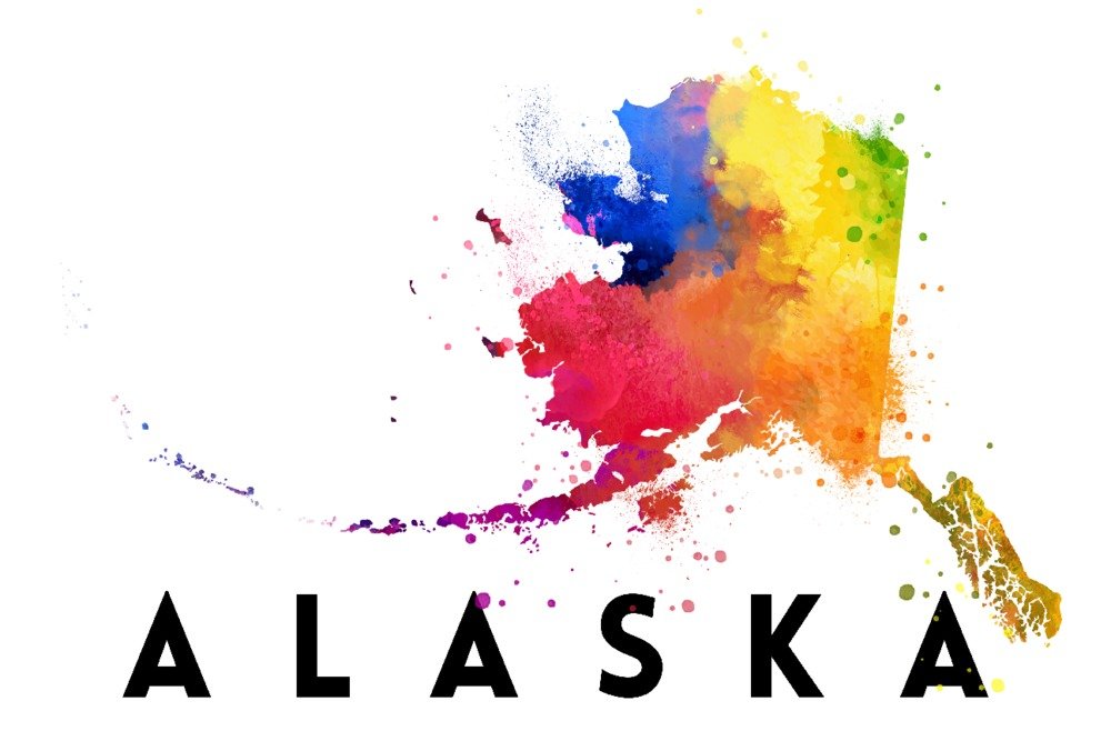 Alaska State Abstract Watercolor Art Print - 9x12 Inch Wall Decor Poster | Digital Download for Home, Office & Gift Scenes