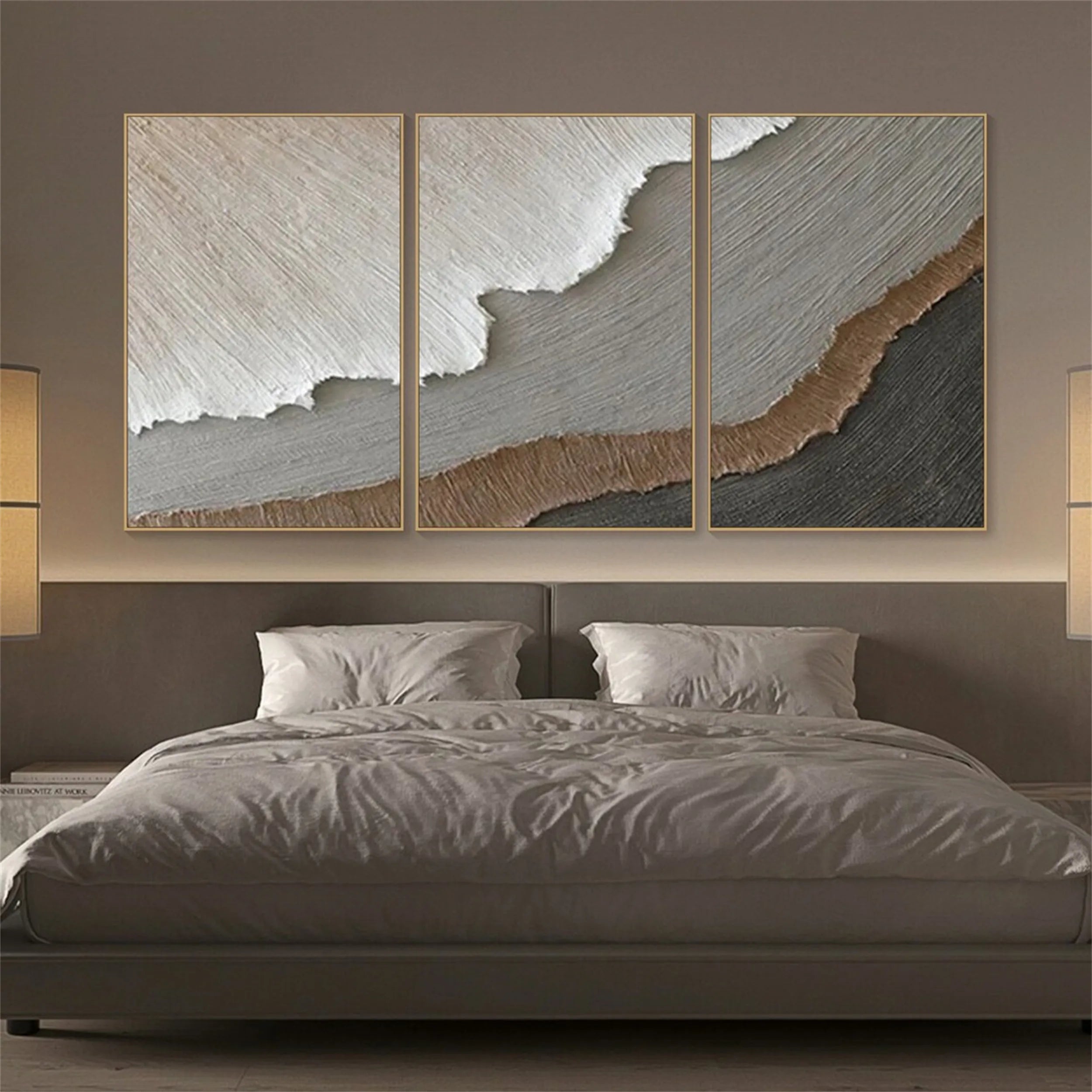 Ocean and Sky Painting Set of 3 - Coastal Wall Art for Living Room, Bedroom & Office Decor | Modern Abstract Seascape Canvas Prints | #OS144