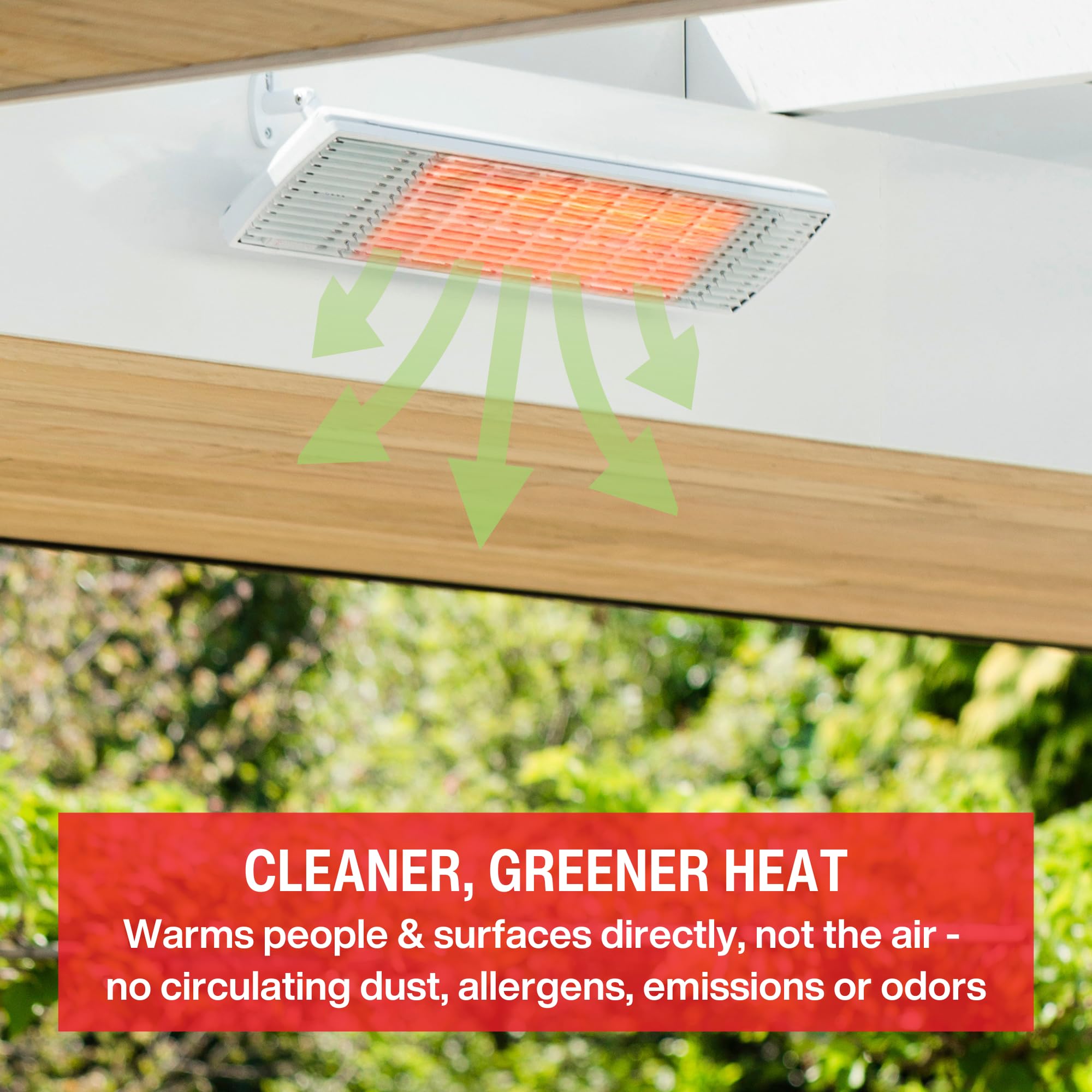 2200W Infrared Patio Heater - Award-Winning German-Made Outdoor Heater with IP24 Rating | Lightweight Electric Heater for Indoor & Outdoor Use | Perfect for Decks, Gardens & Garages | HEATSCOPE Heater