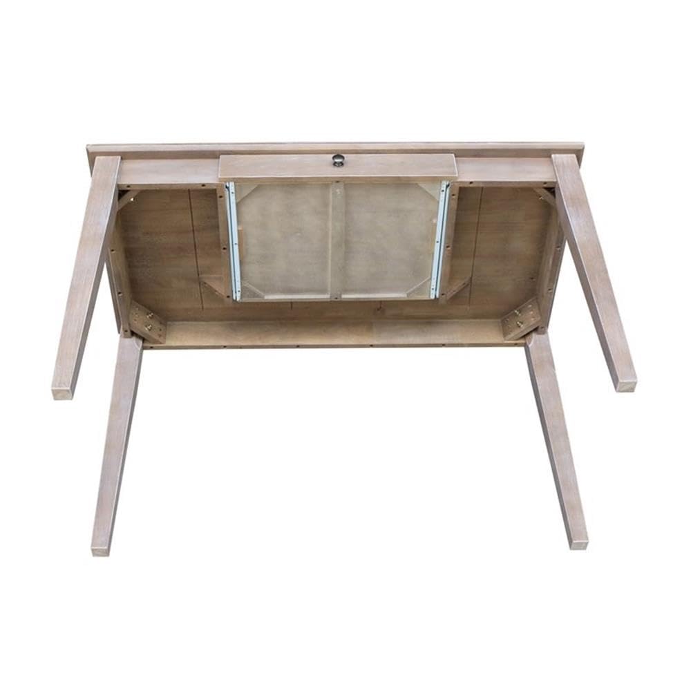 Pemberly Row Traditional Wood Writing Desk with Drawer - Unfinished Cream Finish - Home Office Furniture for Study, Work & Writing