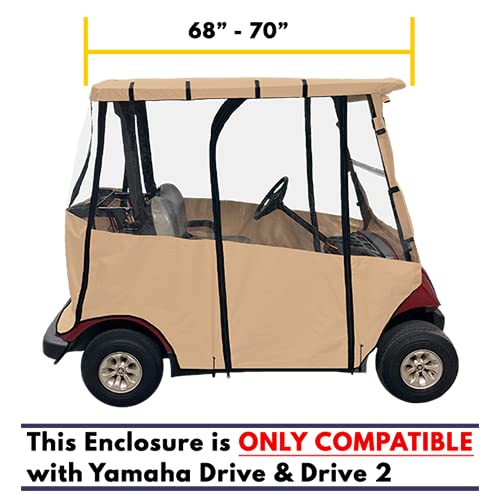Premium Golf Cart Cover for Yamaha Drive & Drive 2 - Waterproof, UV Resistant, Portable & Drivable 4-Sided Protection - Ideal for Outdoor Storage & Travel