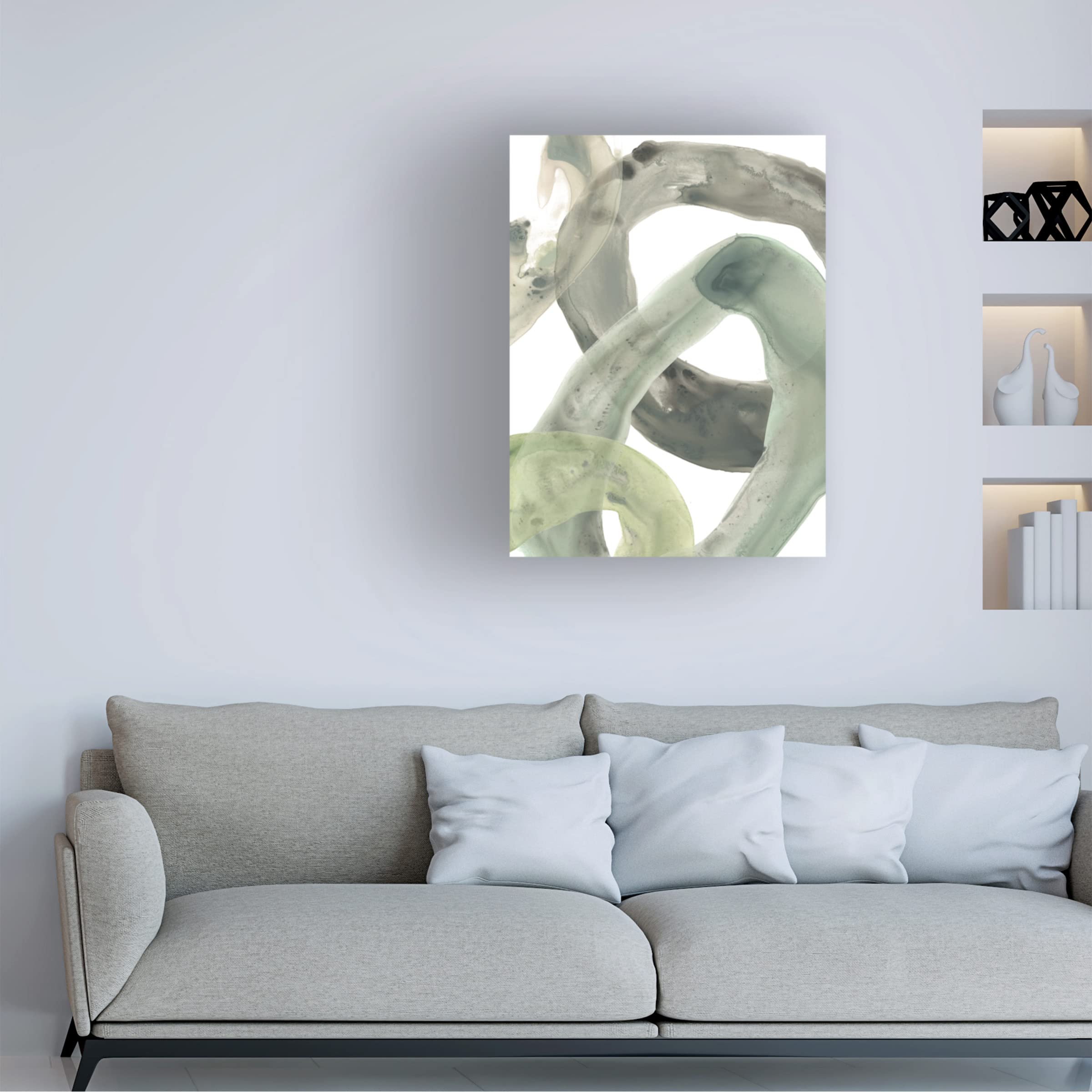 Trademark Fine Art 'Concentric Lichen IV' Canvas Wall Art Print by June Erica Vess - Modern Abstract Nature Painting for Living Room, Bedroom & Office Decor