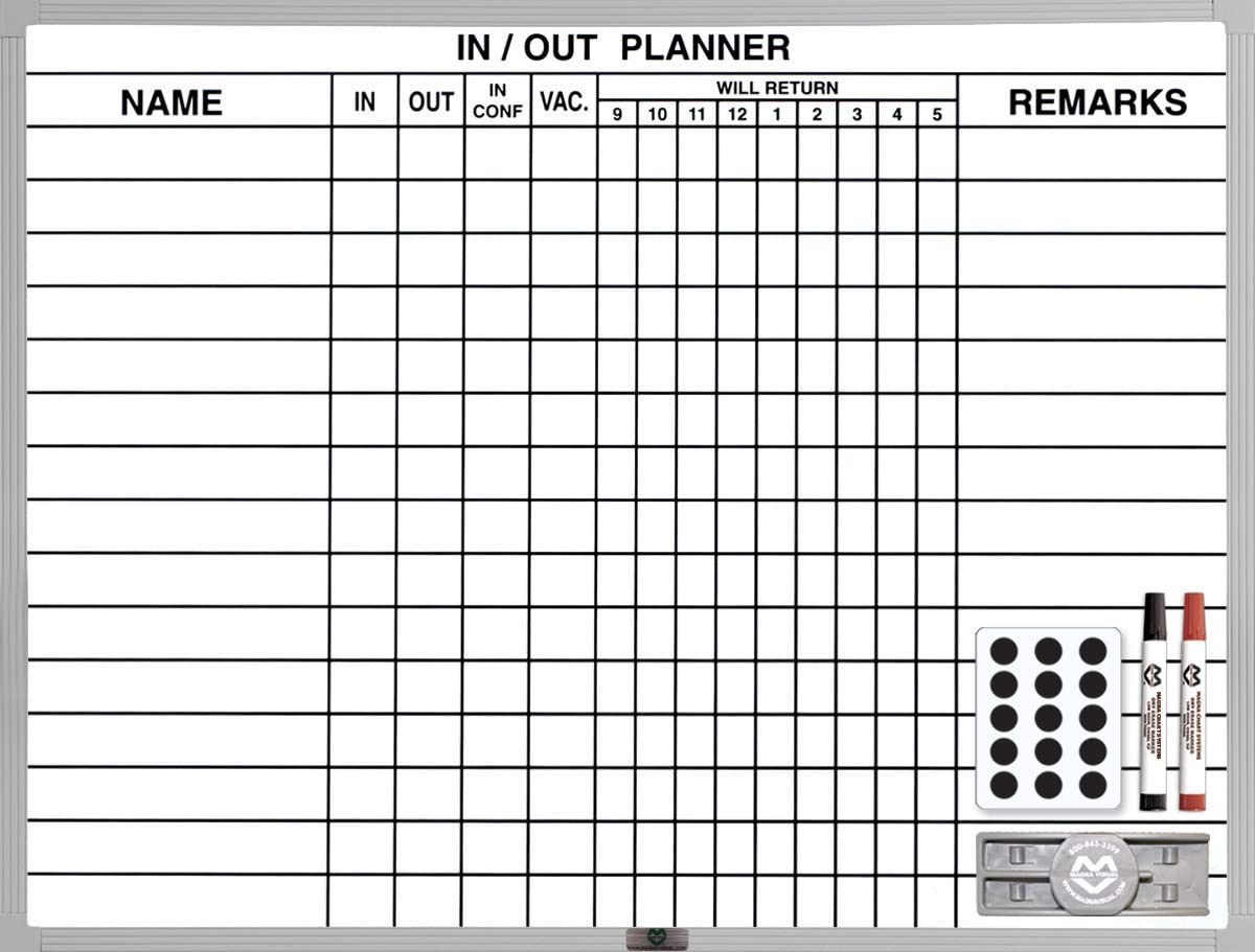 Magna Visual Magnetic Dry Erase In/Out Board - 18