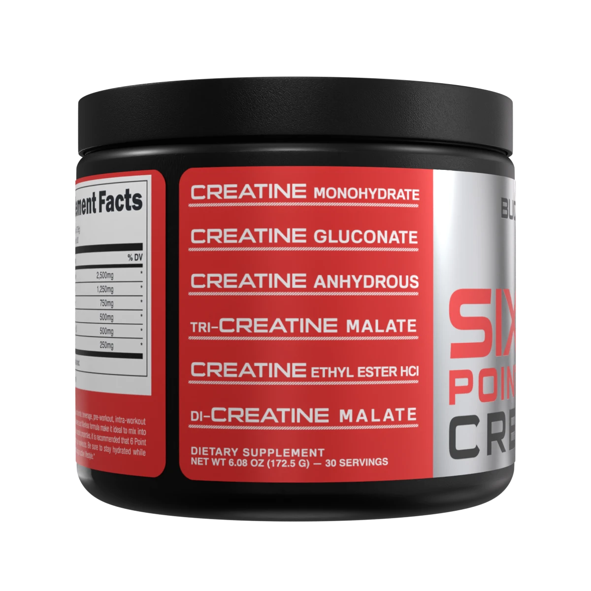 Bucked Up 6 Point Creatine Powder 175.5g - Unflavored Muscle Building Supplement for Athletes & Bodybuilders - Pre Workout, Post Workout & Daily Recovery