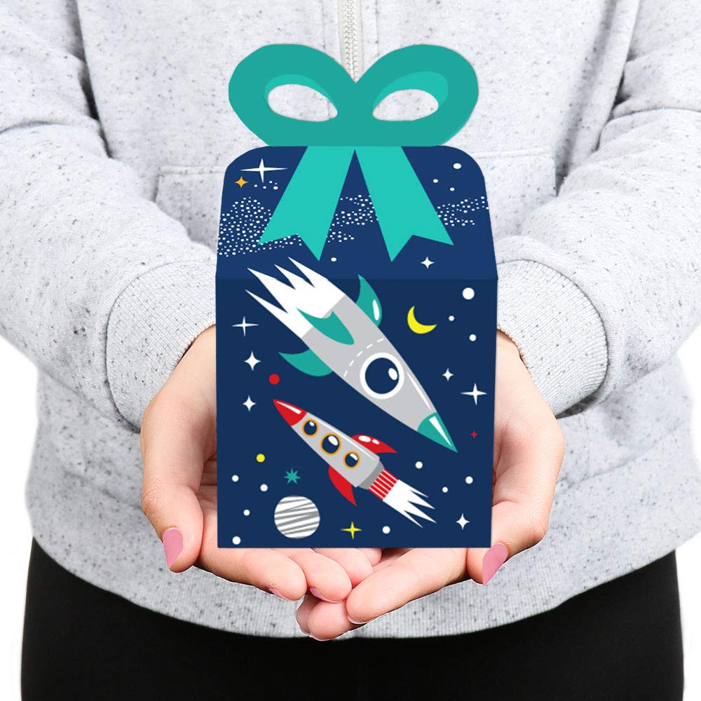 Rocket Ship Gift Boxes - Set of 12 for Baby Showers & Birthday Parties