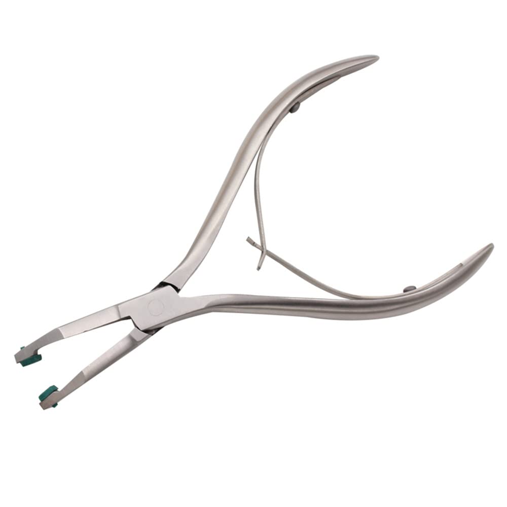 Professional Dental Crown Plier - Stainless Steel Dentist Tool for Temporary Teeth Removal with Green Rubber Grips - Perfect for Dental Clinics, Crown Adjustments, and Prosthetic Dentistry