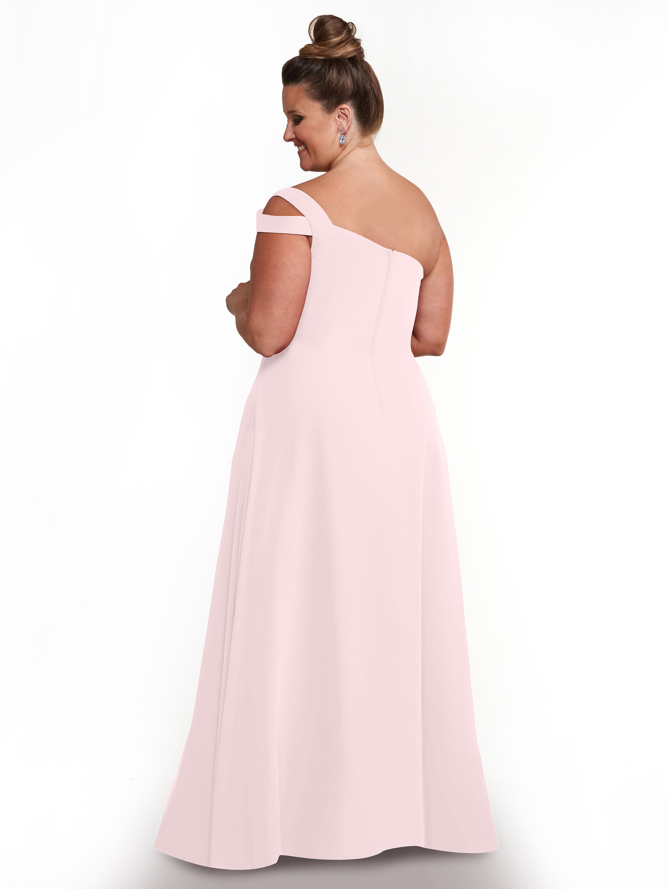 Elegant 80139 Chiffon A-Line One Shoulder Bridesmaid Dress with High Slit - Perfect for Weddings, Proms & Formal Events