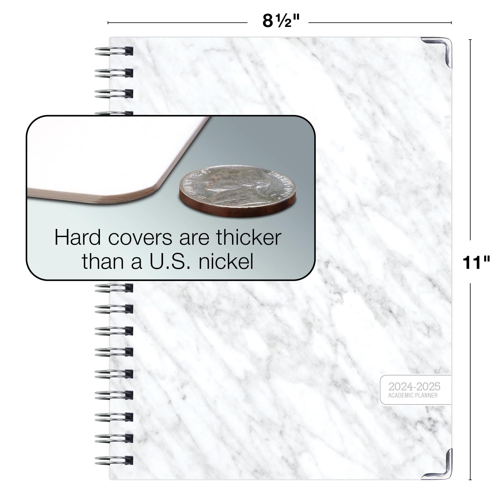 2024-2025 Academic Planner Hardcover - June 2024 to July 2025 Daily Weekly Monthly Organizer, 8.5