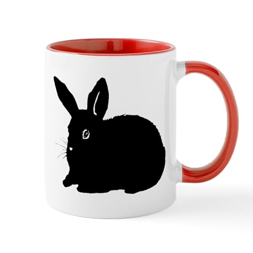 White/Red Inside - Bunny Silhouette Mugs