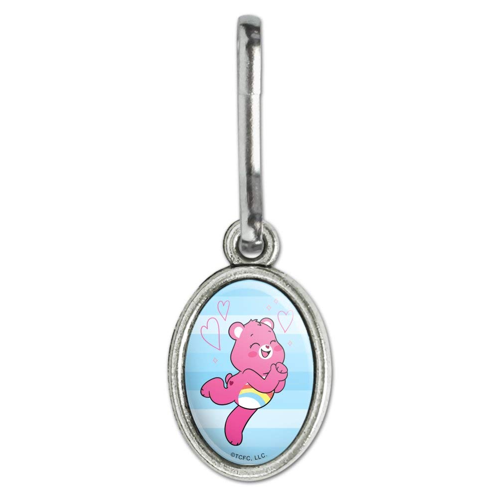 Vintage Care Bears Cheer Bear Oval Charm - Zipper Pull Accessory for Purse, Suitcase & Backpack | Cute Collectible Gift for Kids & Fans | Perfect for Travel, School & Everyday Use