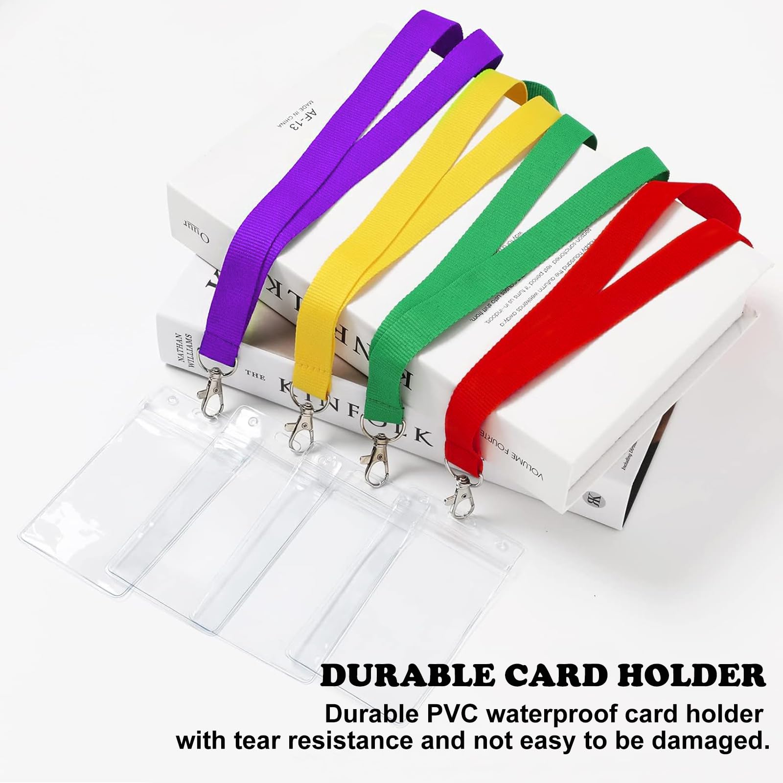 Bright Neon Purple Lanyards (12 Pack) - Waterproof ID Badge Holders for Cruise Ships & Events
