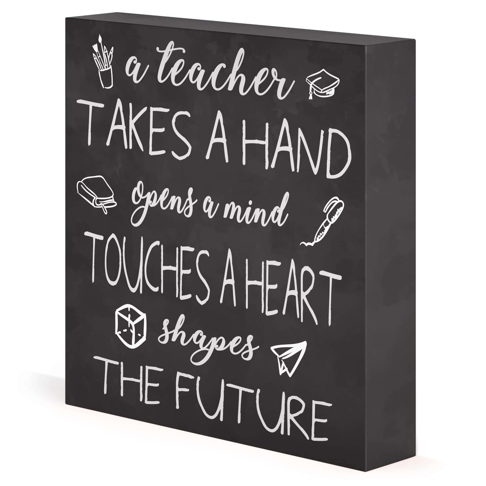 Barnyard Designs Wooden Box Sign - Motivational & Inspirational Office Desk Decor for Women - Perfect for Teacher Gifts, Home Office, Bathroom Shelf Décor & Workspace Motivation