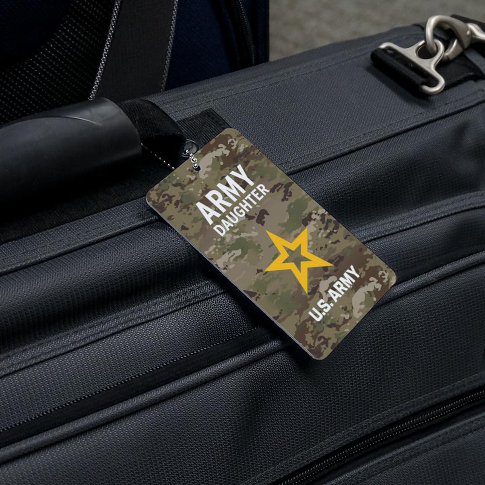 U.S. Army Daughter Luggage Tag - Personalized Military ID Card for Suitcases & Carry-On Bags - Perfect for Travel, Deployment & Military Family Gifts