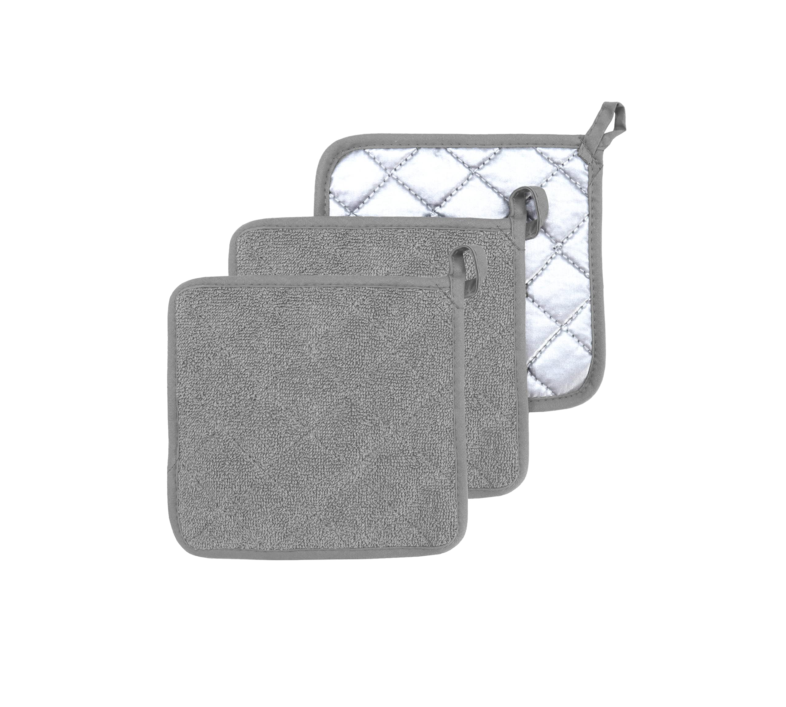 Heat Resistant Cotton Terry Oven Pot Holder Set of 3 - 7