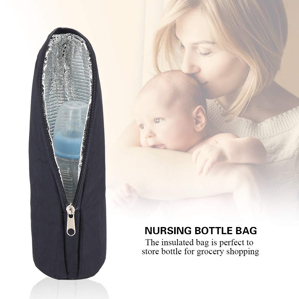 FTVOGUE Insulated Bottle Bags - Thermal Water Bottle Holder & Warmer for Baby Feeding, Stroller Hanging Carrier (3.15 x 3.15 x 9.45 inches) - Perfect for Travel, Picnics & Keeping Drinks Warm On-The-Go