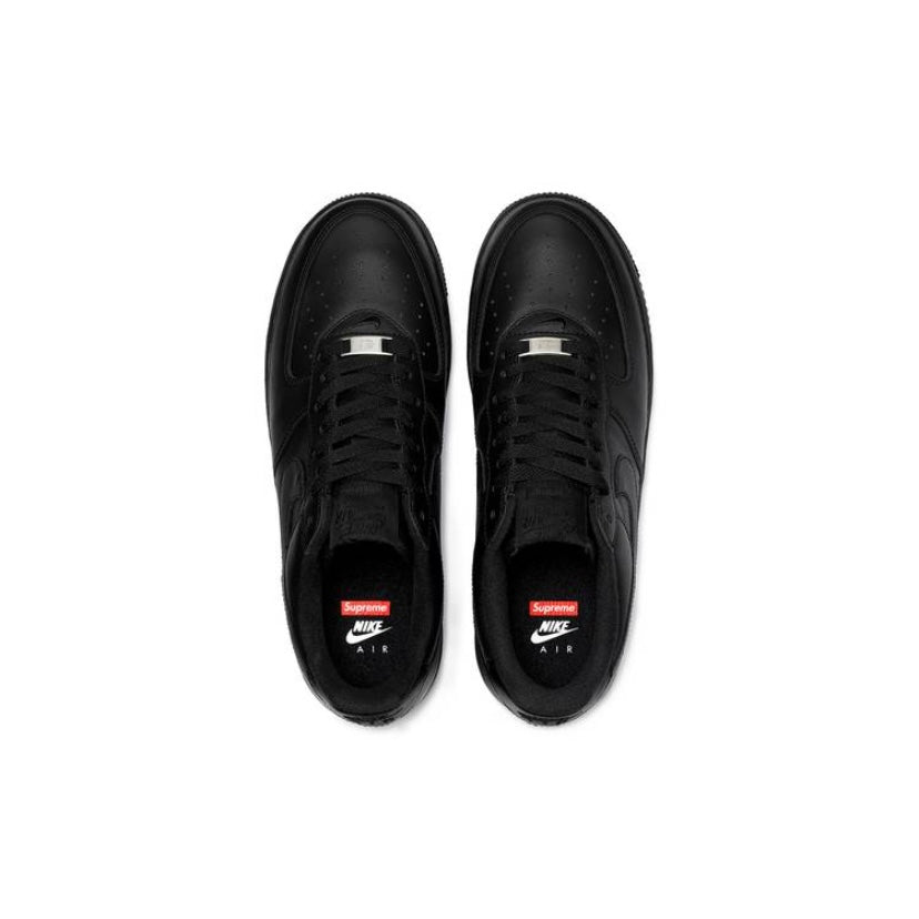 Nike x Supreme Air Force 1 Low Black Sneakers - Men's Basketball Shoes for Streetwear & Urban Fashion | Perfect for Casual Wear, Sneaker Collecting & Hip Hop Style