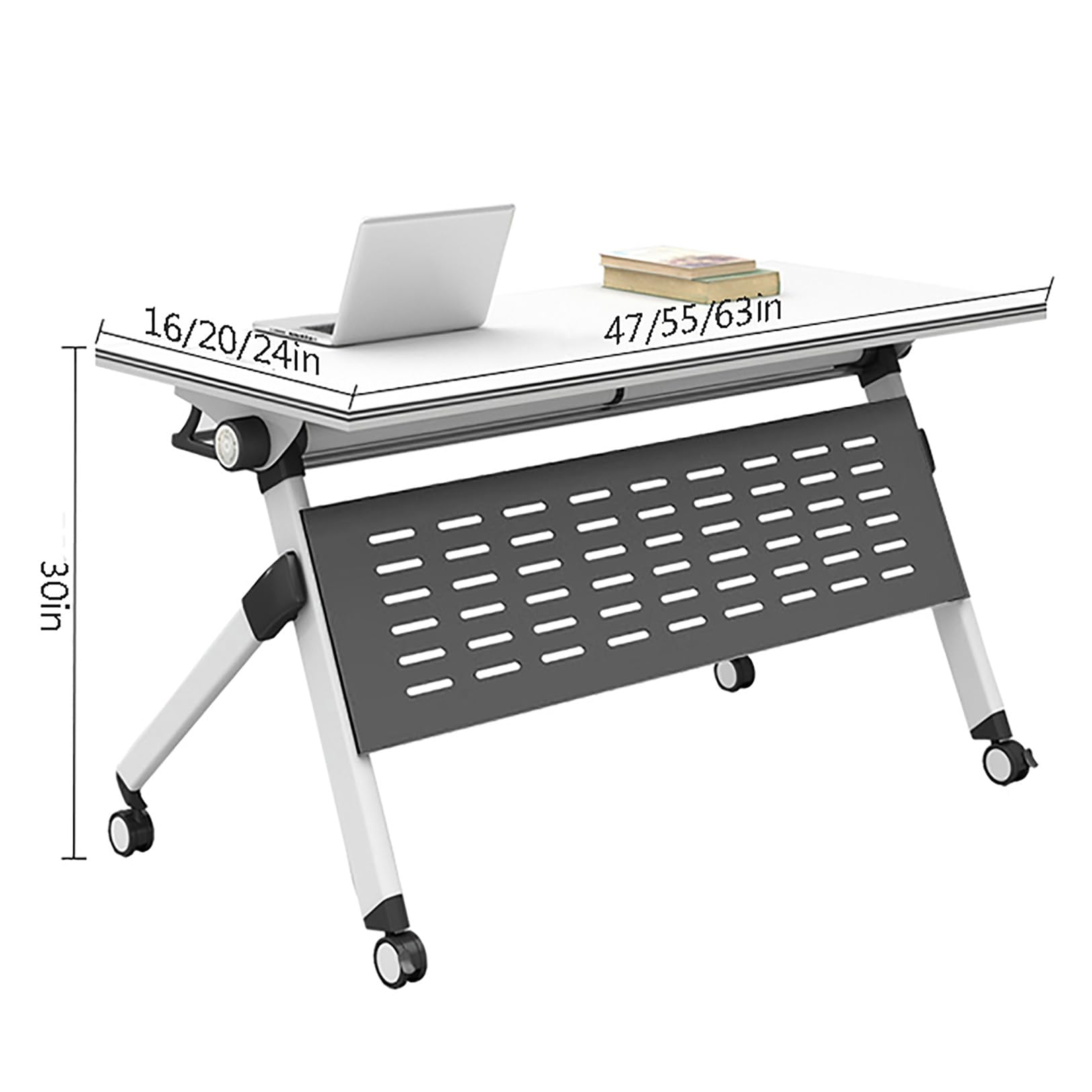 Foldable Conference Table with Wheels - Portable Meeting & Seminar Table for Office, Classroom, Training Room - Ideal for Business Meetings, Team Collaboration & Educational Events