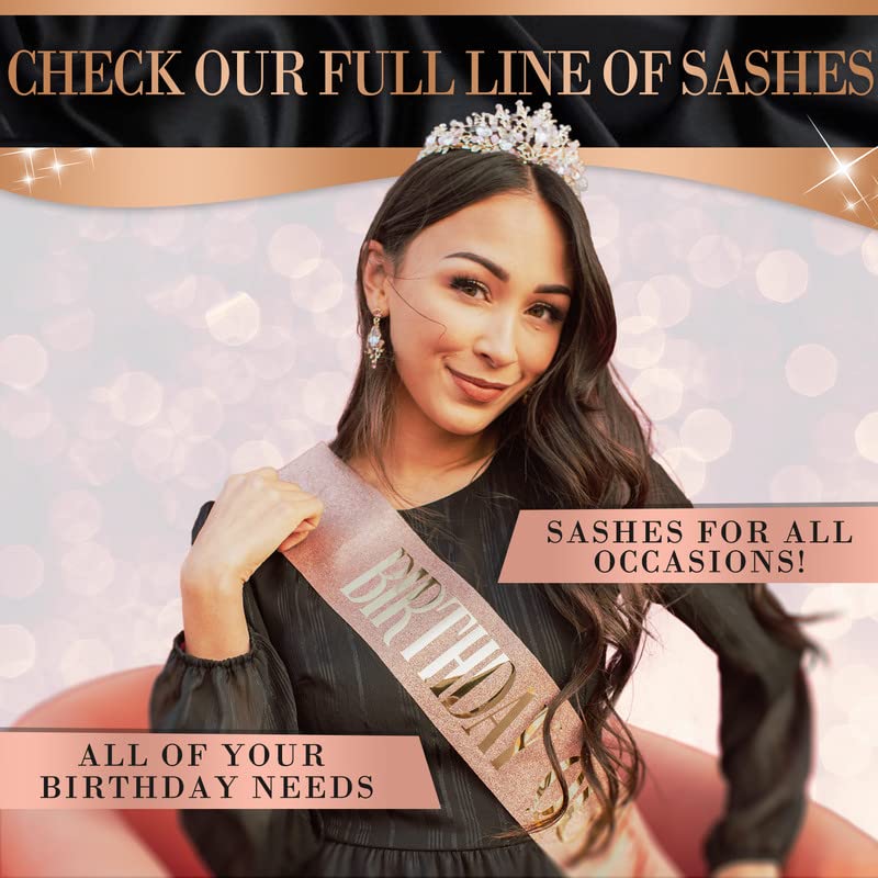 50th Birthday Sash and Crown Set - Gold '50 & Fabulous' Birthday Decorations for Women - Elegant 50th Birthday Party Supplies - Perfect for Milestone Celebrations, Bachelorette Parties & Photo Props