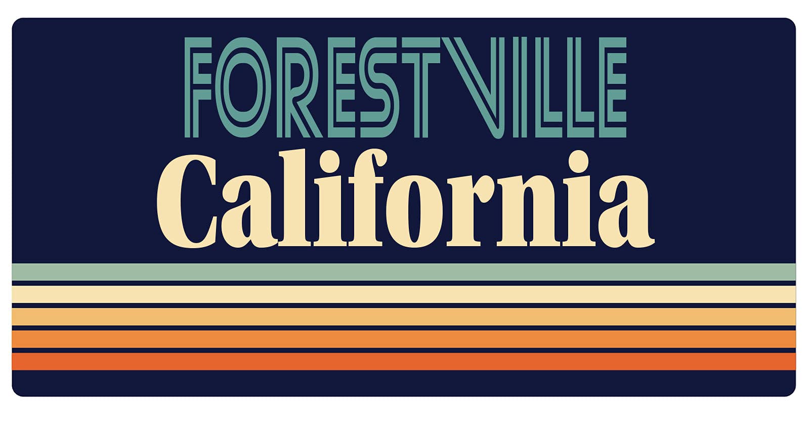 Forestville California 5 x 2.5-Inch Retro Fridge Magnet - Vintage Souvenir for Refrigerators, Lockers & Metal Surfaces - Perfect for Home, Office & Travel Memories