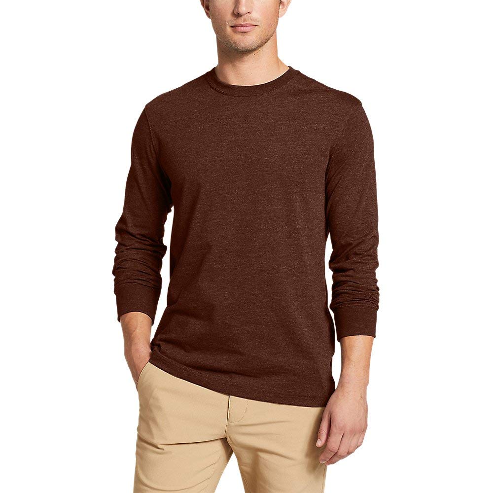 Eddie Bauer Men's Legend Wash Long-Sleeve T-Shirt | Soft Cotton Crewneck Tee for Casual Wear & Outdoor Activities | Hiking, Camping & Everyday Comfort