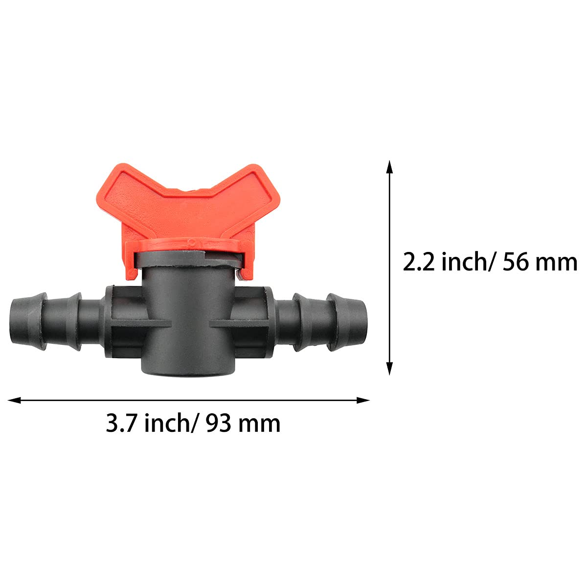 5PCS 1/2-Inch Barbed Ball Valve - Inline Shut Off Switch with Hose Barb for Aquarium, Garden & Micro Irrigation - Perfect for Water Flow Control in Hydroponics, Fish Tanks and Drip Systems