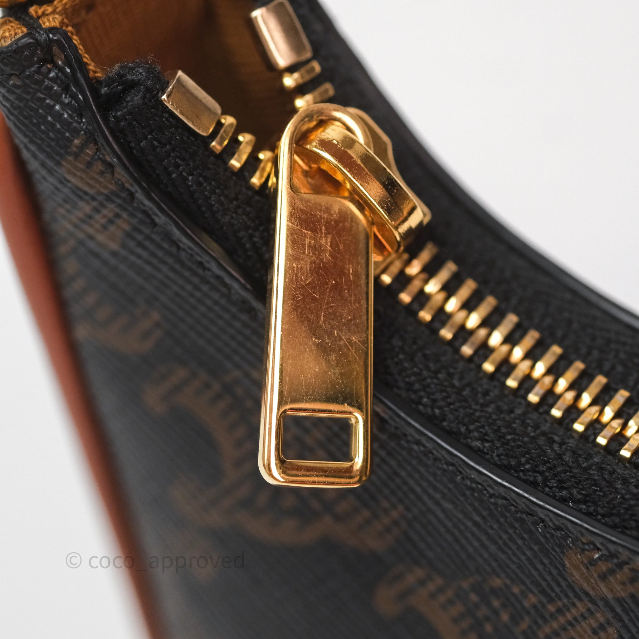 Celine Mini Ava Bag in Triomphe Canvas & Calfskin Leather - Tan Crossbody Purse for Women, Fashionable Everyday Shoulder Bag for Work, Travel & Casual Outings