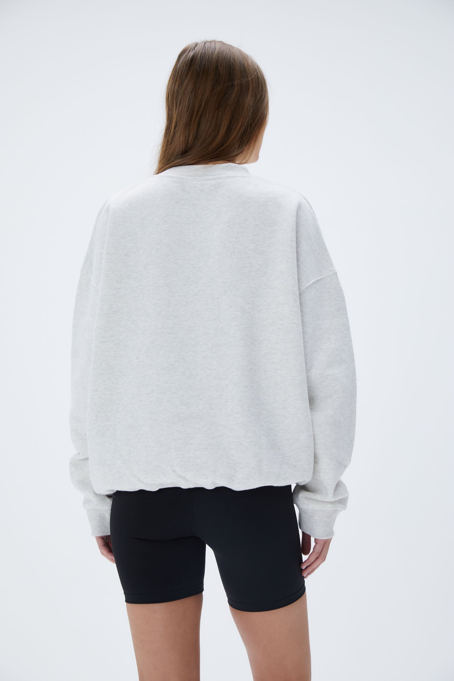 Varsity Oversized Sweatshirt - Light Grey Melange & Black | Cozy Pullover for Women & Men | Perfect for Casual Wear, College Game Day & Street Style Outfits