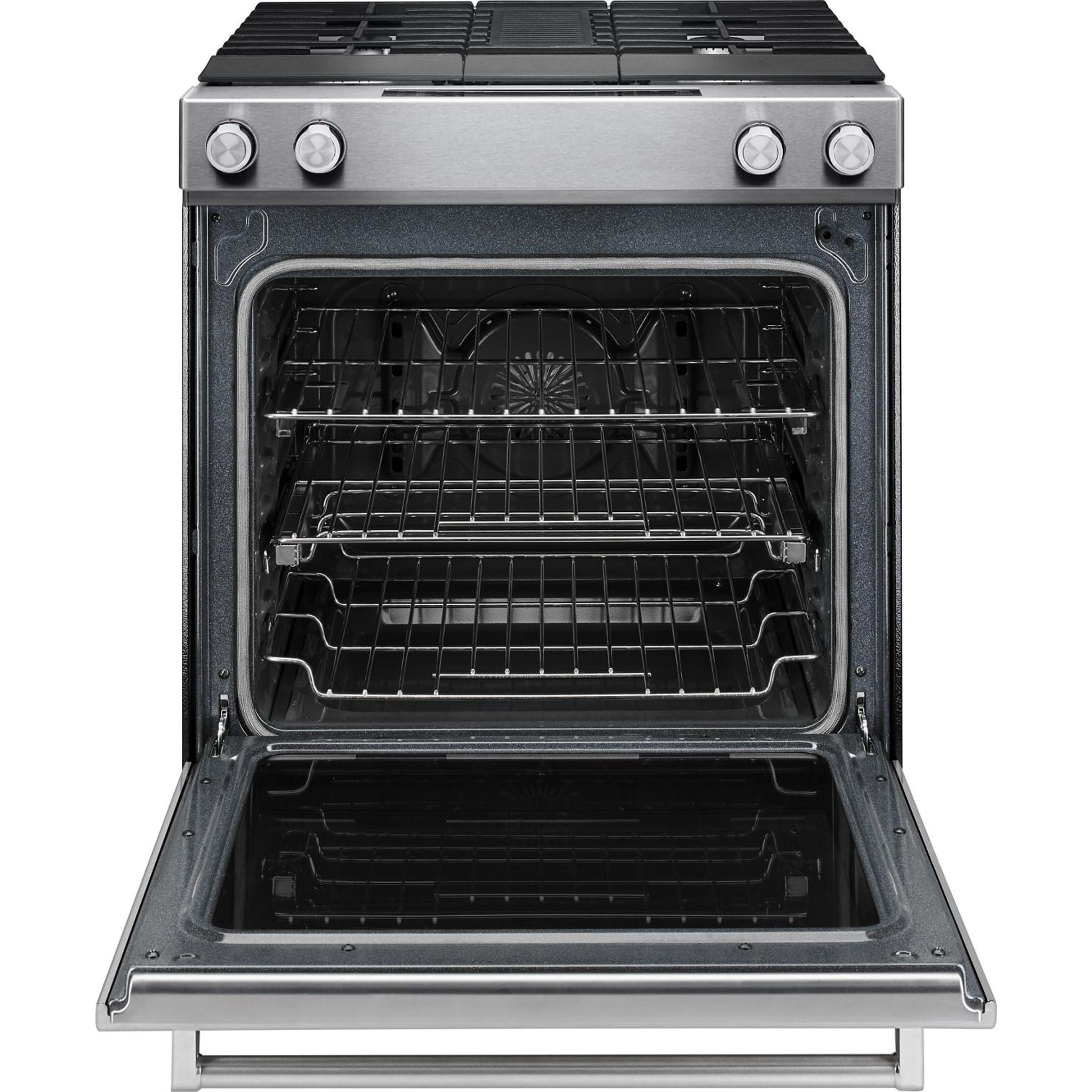 KitchenAid KSDG950ESS 30-Inch Slide-In Dual Fuel Range - Stainless Steel Gas Stove & Electric Oven for Professional Cooking & Baking at Home