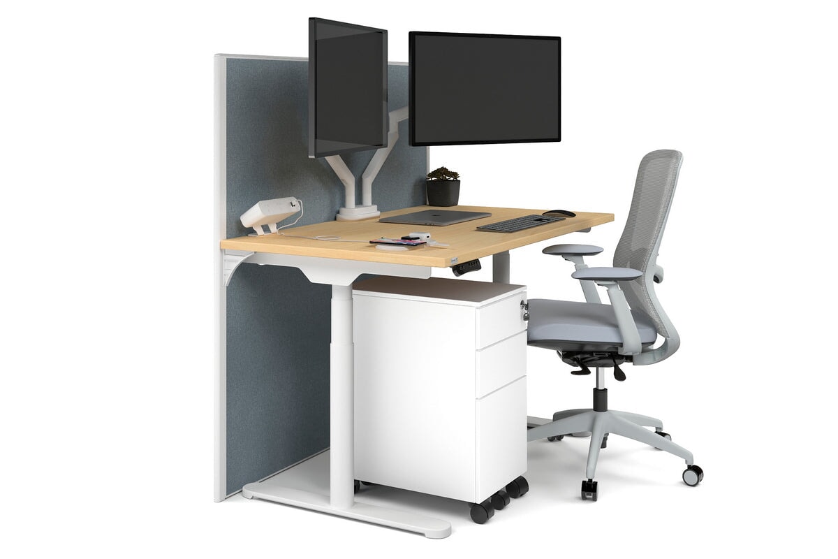 Flexi Premium Height Adjustable Single Workstation Desk - 1200L x 700W - Ergonomic Standing Desk for Home Office & Workspace