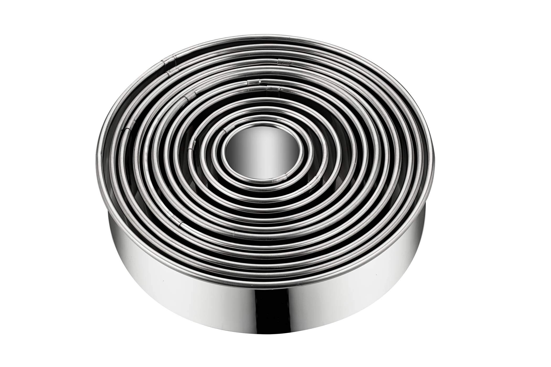 12-Piece Stainless Steel Round Cookie Cutter Set - Heavy Duty 18/8 304 Commercial Grade Baking Tools for Perfect Cookies, Biscuits & Pastry Dough | Ideal for Home Bakers, Professional Chefs & Holiday Baking