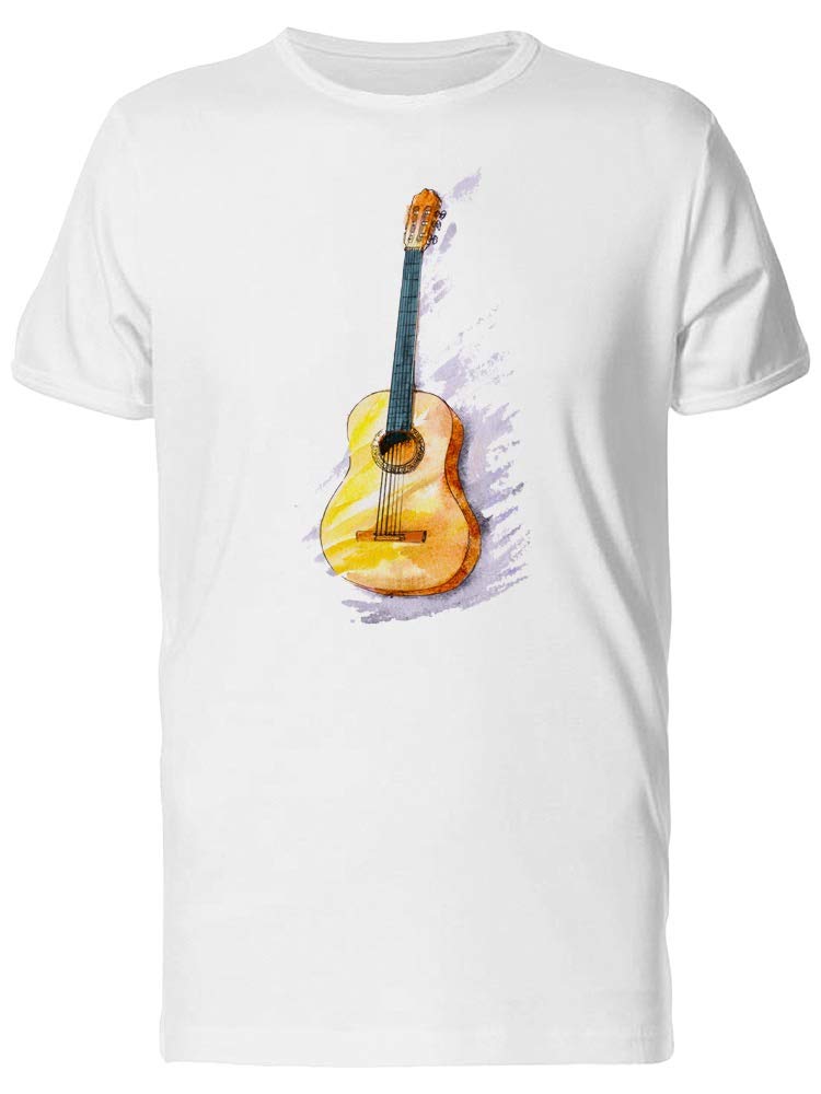 Hand Painted Classical Guitar T-Shirt for Men - Vintage Music Lover Graphic Tee - Perfect for Concerts, Gifts & Casual Wear