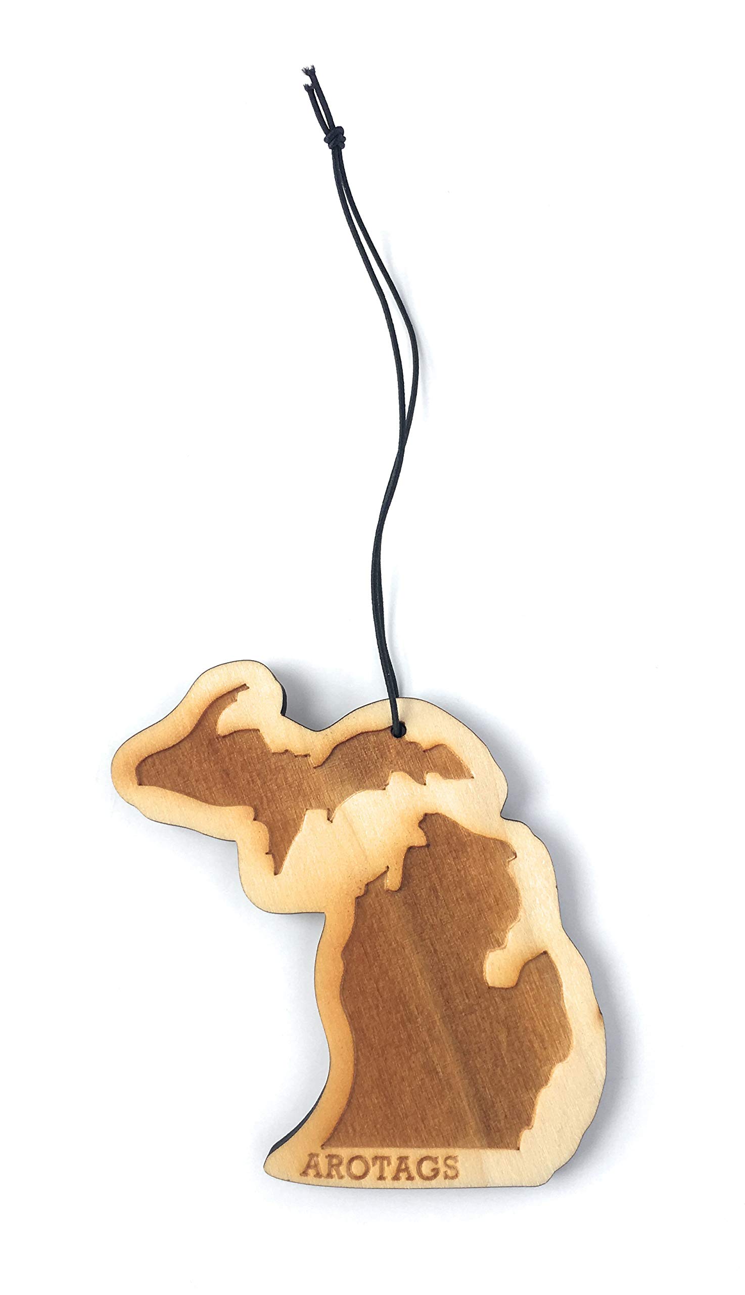 Premium Michigan Wooden Car Air Freshener - 365+ Days Long Lasting Cool Breeze Scent - Includes Hanging Mirror Diffuser & Fragrance Oil - 100% American Made - Perfect for Cars, Trucks, SUVs & Home Décor