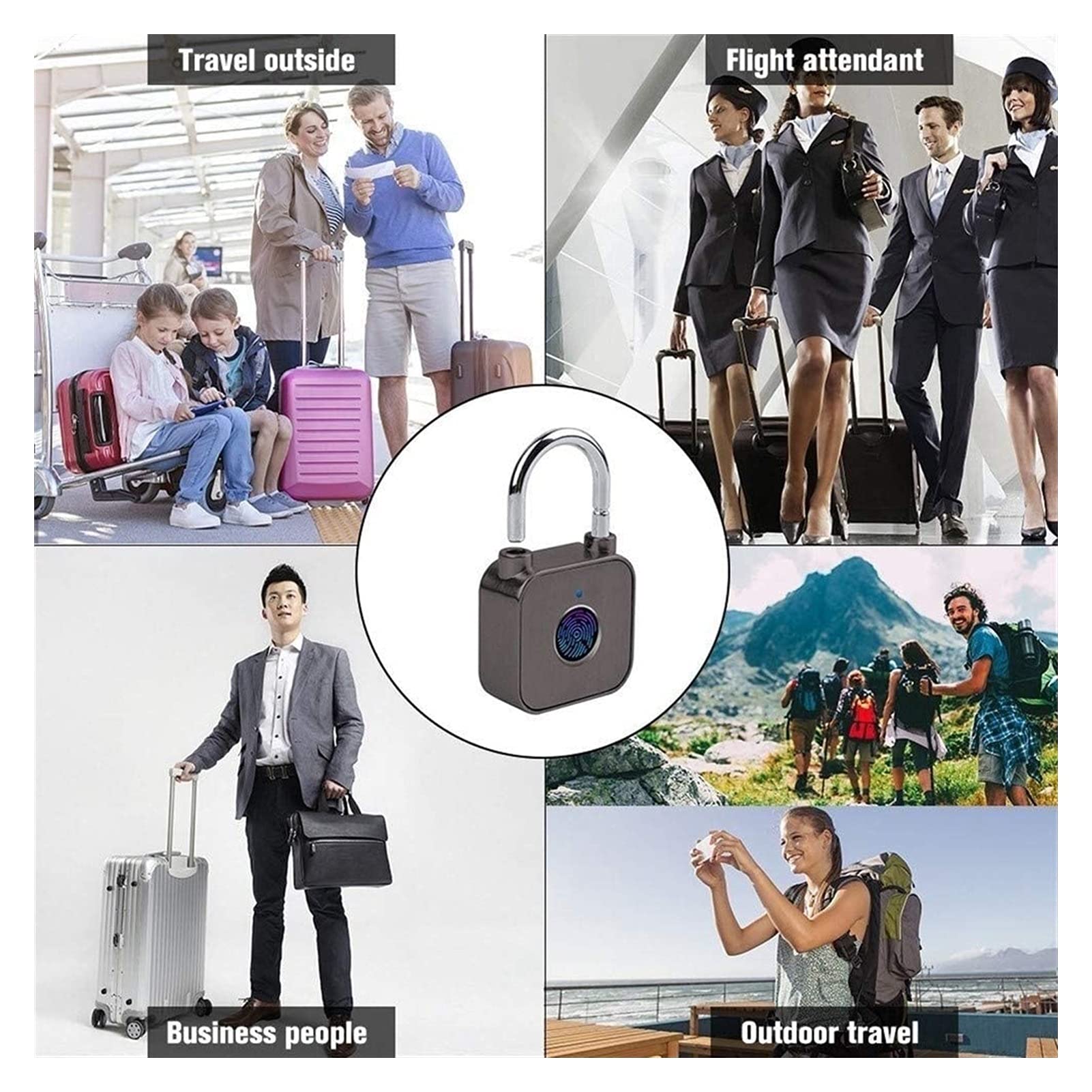 Fingerprint Smart Lock - IP65 Waterproof Keyless Digital Padlock for Home, Gym, Locker, Luggage & Travel | Secure Anti-Theft Solution for Doors, Suitcases, Handbags & Wardrobes | Ideal for Travel, Office & Outdoor Use