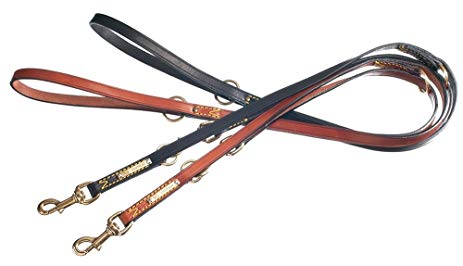 Italian Leather 2-in-1 Adjustable Dog Leash (6 Feet) - Durable & Stylish for Walking, Training & Outdoor Adventures