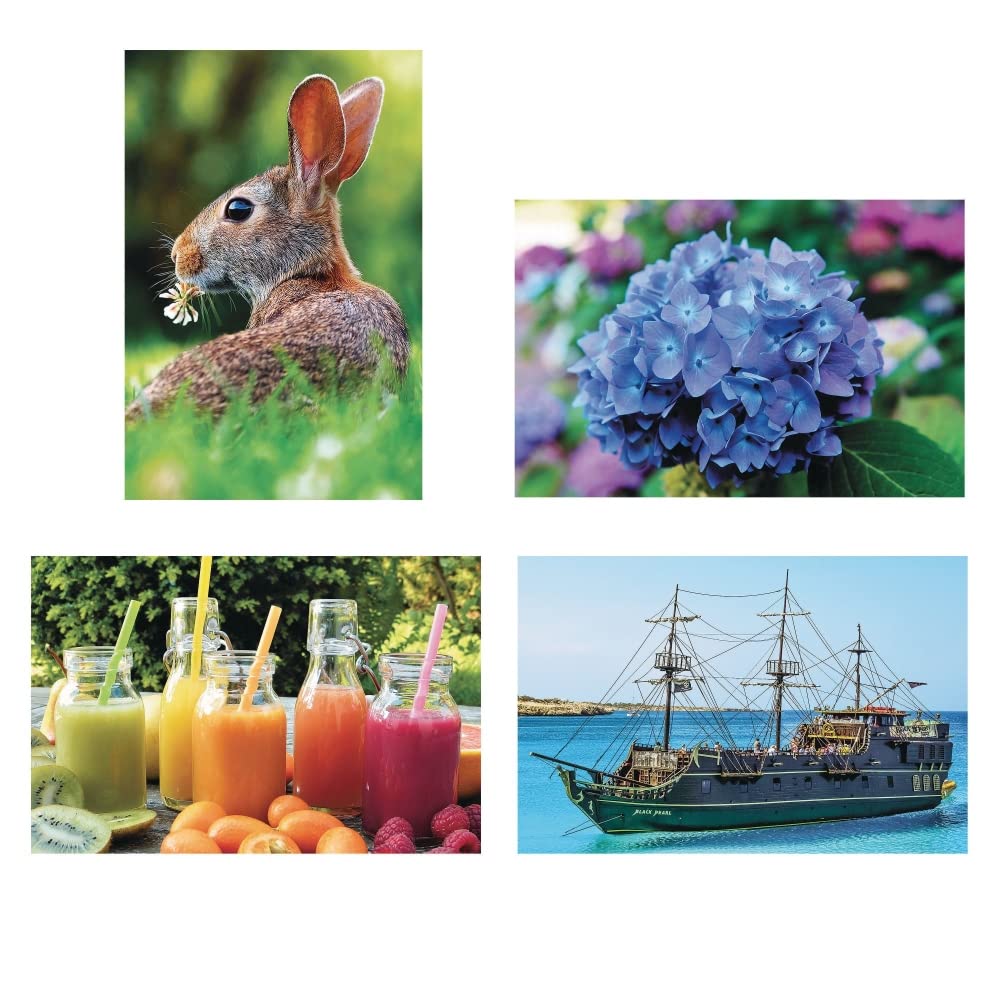 Thera-Jigsaw Foam Puzzles Set for Kids - 4 Pack Educational Toys (Boat, Rabbit, Juice, Hydrangea) | Sensory Play, Early Learning & Toddler Development Activities