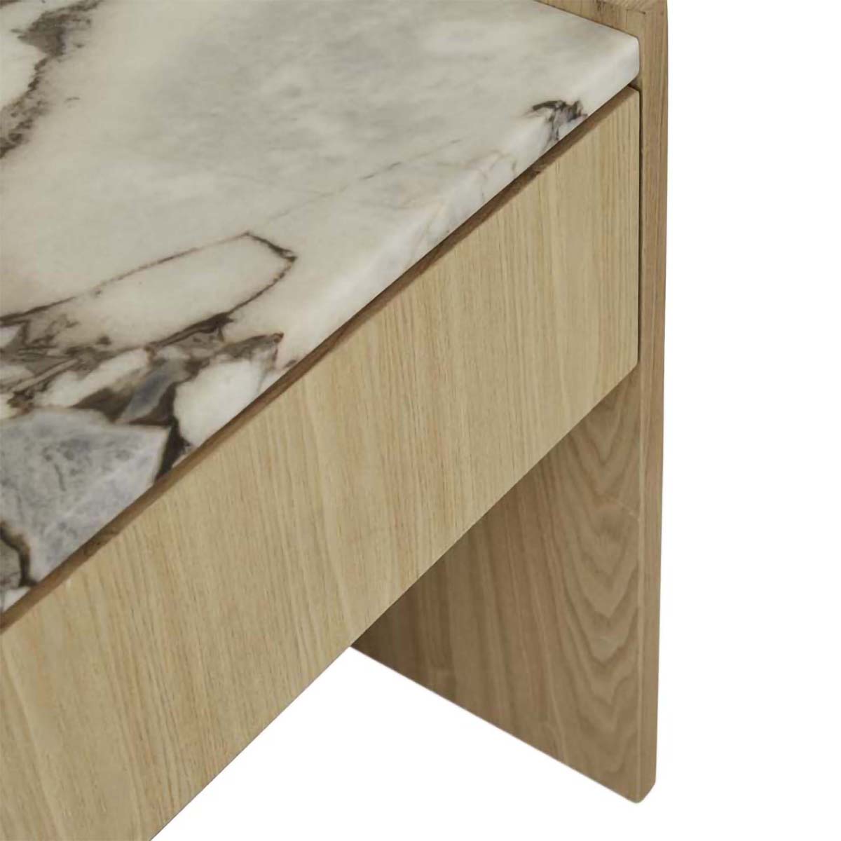Globe West Elsie Bedside Table - Modern Nightstand with Storage Drawer for Bedroom, Living Room & Office - Stylish Wooden End Table with Shelf