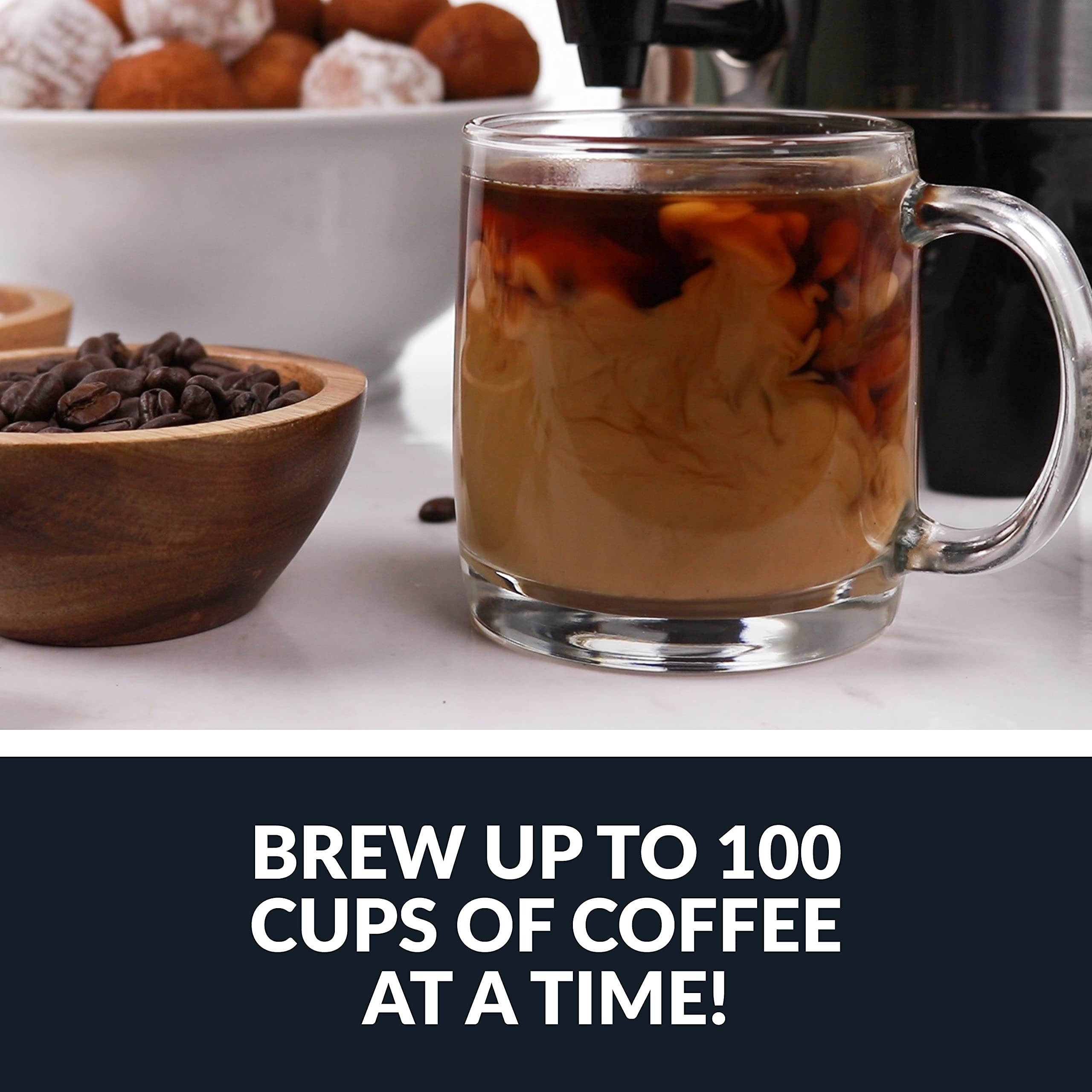 Homecraft 100-Cup Stainless Steel Coffee Urn & Hot Beverage Dispenser - Dripless Faucet, Fast Brewing - Perfect for Large Gatherings, Parties & Catering Events