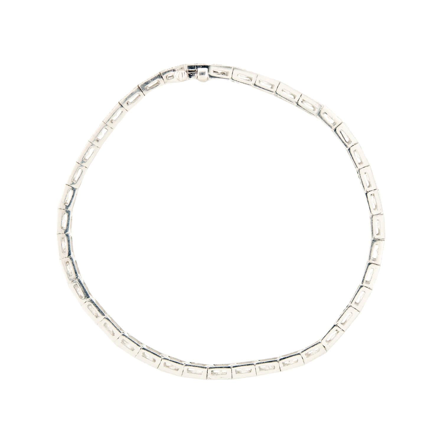 Art Deco Platinum Diamond Tennis Bracelet for Women - Vintage Inspired Elegant Jewelry for Weddings, Parties & Special Occasions