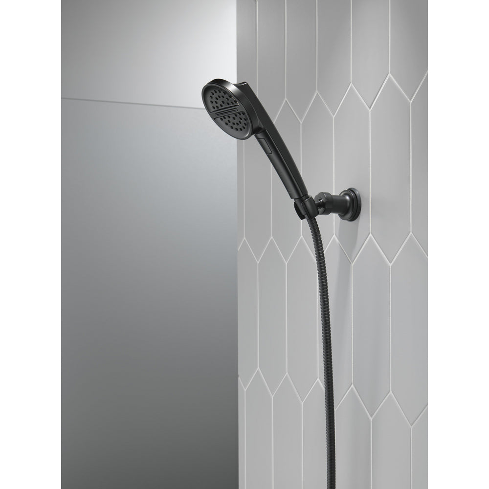 Delta Matte Black 3-Setting Wall Mount Hand Shower 55386 BL - Perfect for Bathroom, Spa & Relaxation