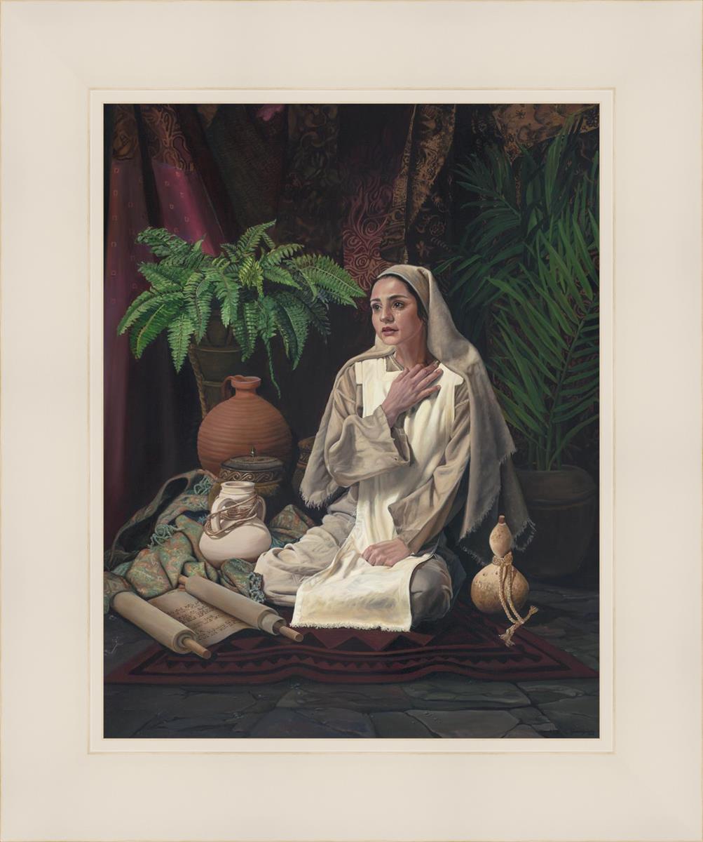 Behold Thy Handmaiden - Elegant Christian Home Decor for Prayer & Meditation | Perfect for Church Altars, Home Worship Spaces & Gift Giving